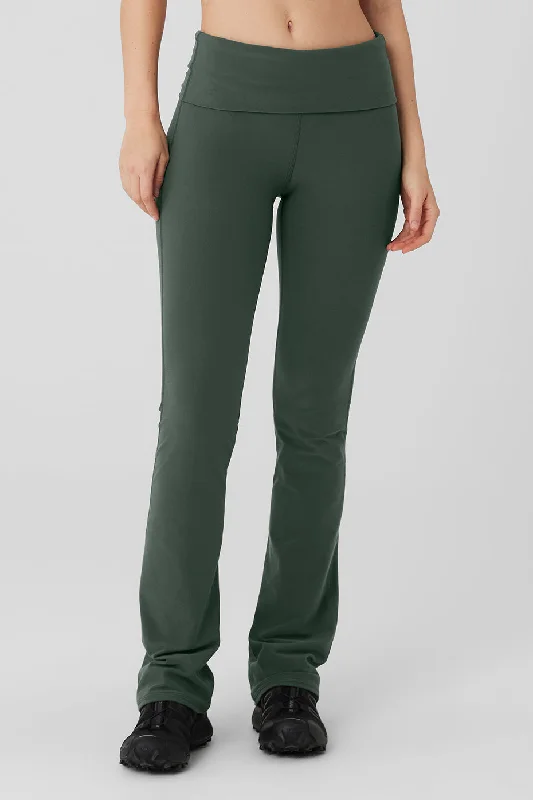 Alosoft Foldover Bootcut Legging - Dark Cactus