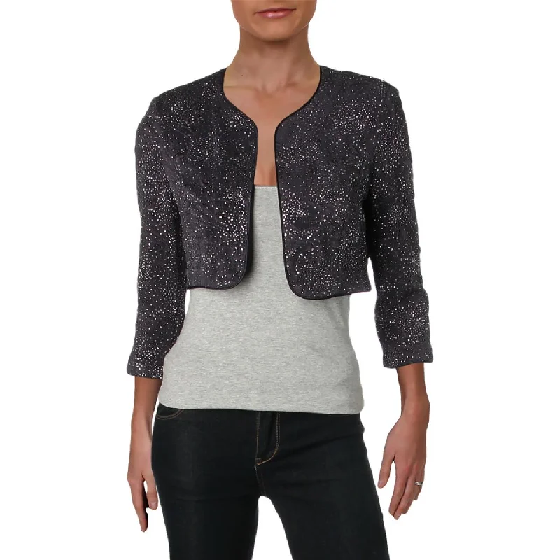 Alex Evenings Womens Knit Crop Bolero