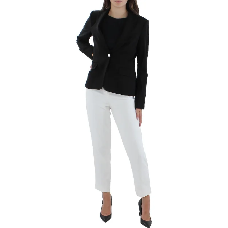 Calvin Klein Womens Office Collared One-Button Blazer