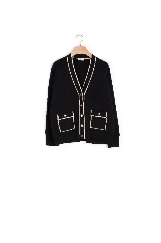 cropped women cardigan to pair with high - waisted jeansCARDIGAN Noir