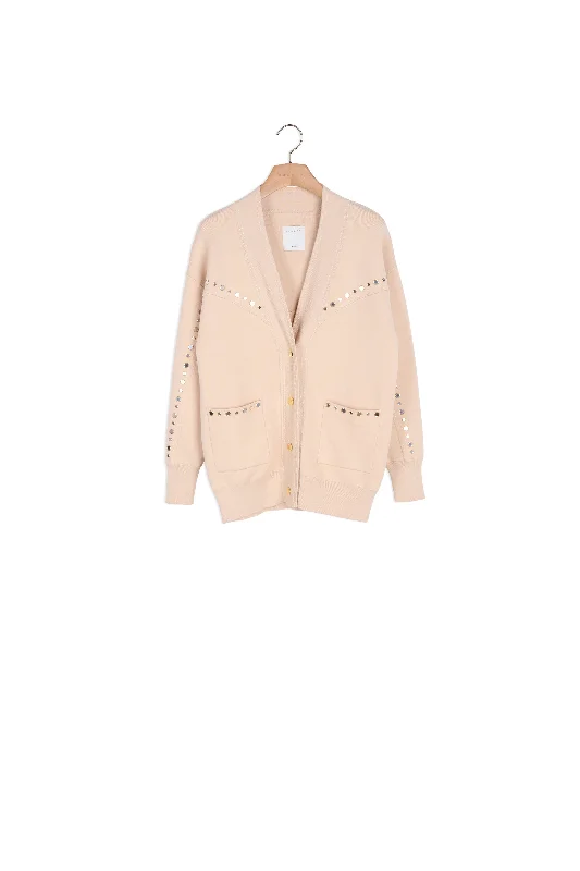 open front women cardigan for easy stylingCardi-coat orné de studs