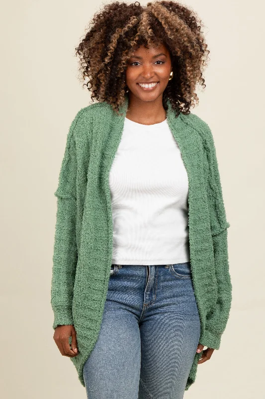 open front women cardigan for easy stylingOlive Chunky Knit Dolman Cardigan