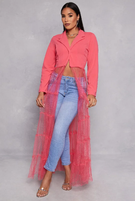 Tiered Tulle Hem Blazer