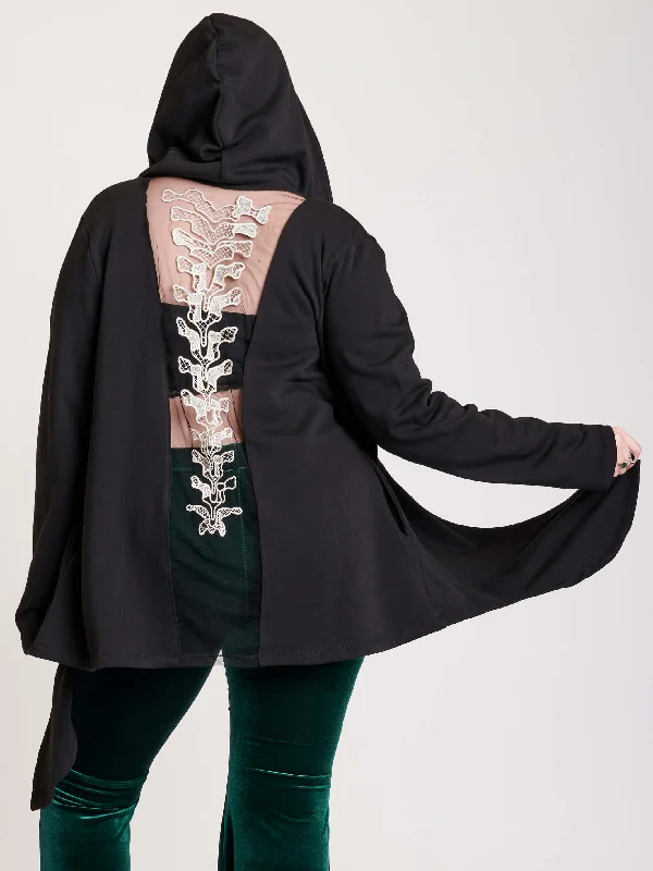 v neck women cardigan to elongate the necklineSpine Cloak