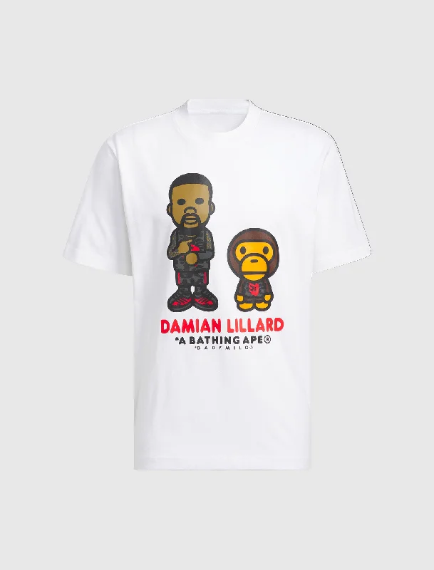 Distressed Women T Shirt with a Laid - Back AestheticBAPE DAME 9 T-SHIRT