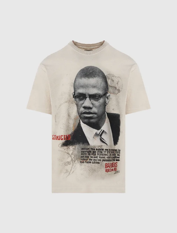 Long Sleeve Women T Shirt for Cooler WeatherMALCOLM X PORTRAIT TEE