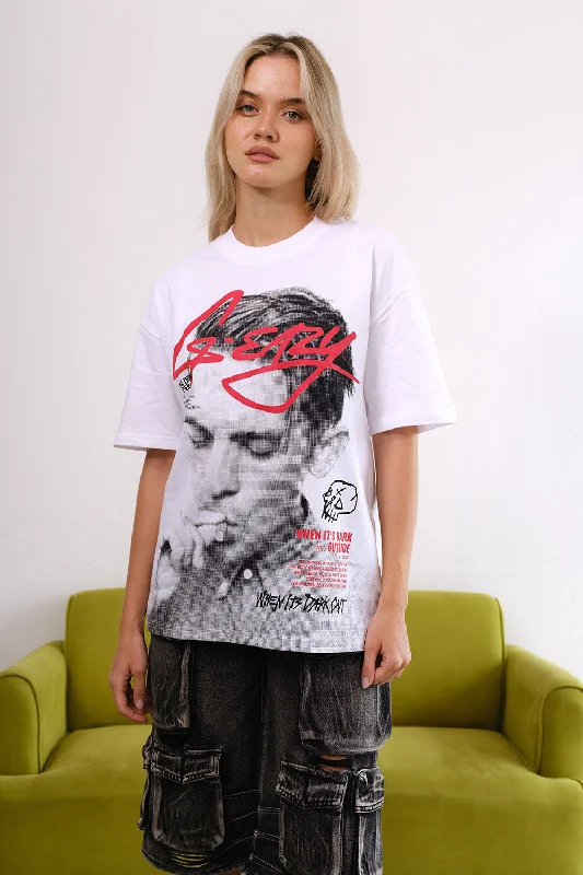 Distressed Women T Shirt with a Laid - Back AestheticG-Eazy Oversized T-shirt