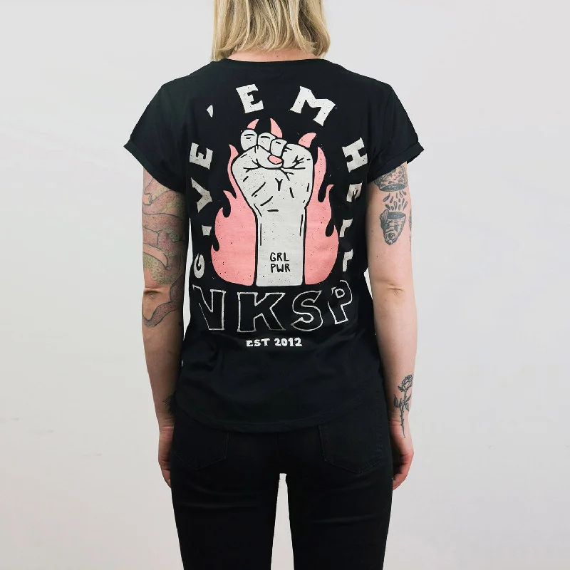 Crew Neck Women T Shirt with a Timeless DesignGive 'em Hell Women's