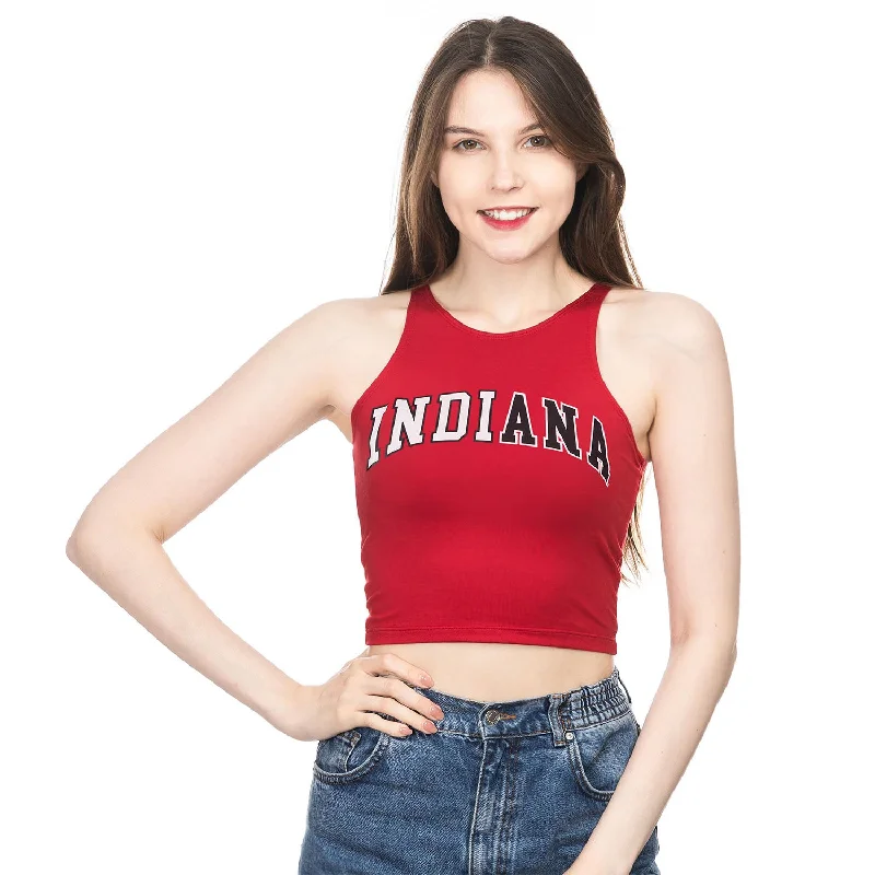 Crew Neck Women T Shirt with a Timeless DesignLadies Indiana Hoosiers First Down Tank Top