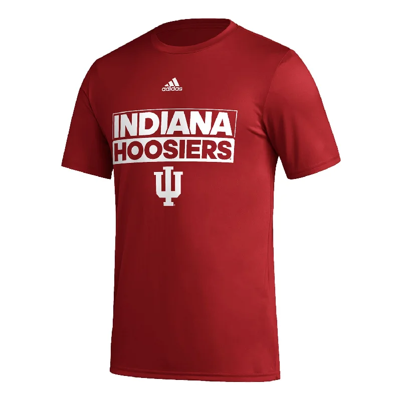 Striped Women T Shirt in a Classic PatternIndiana Hoosiers Adidas Pregame Stacked Bars T-Shirt