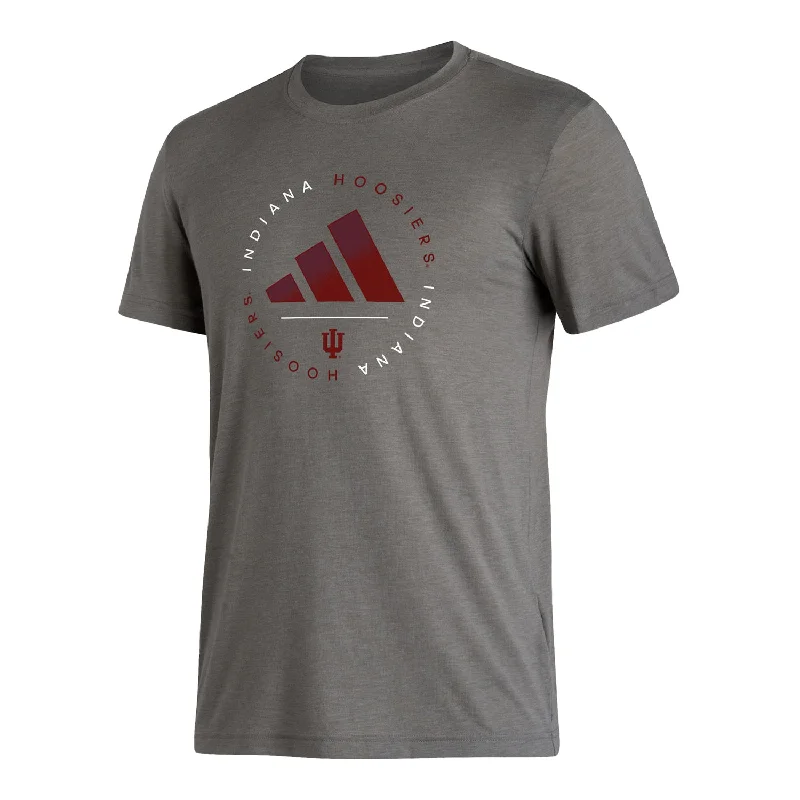 Moisture - Wicking Women T Shirt for Active LifestylesIndiana Hoosiers Adidas Locker Stripe Up Grey T-Shirt