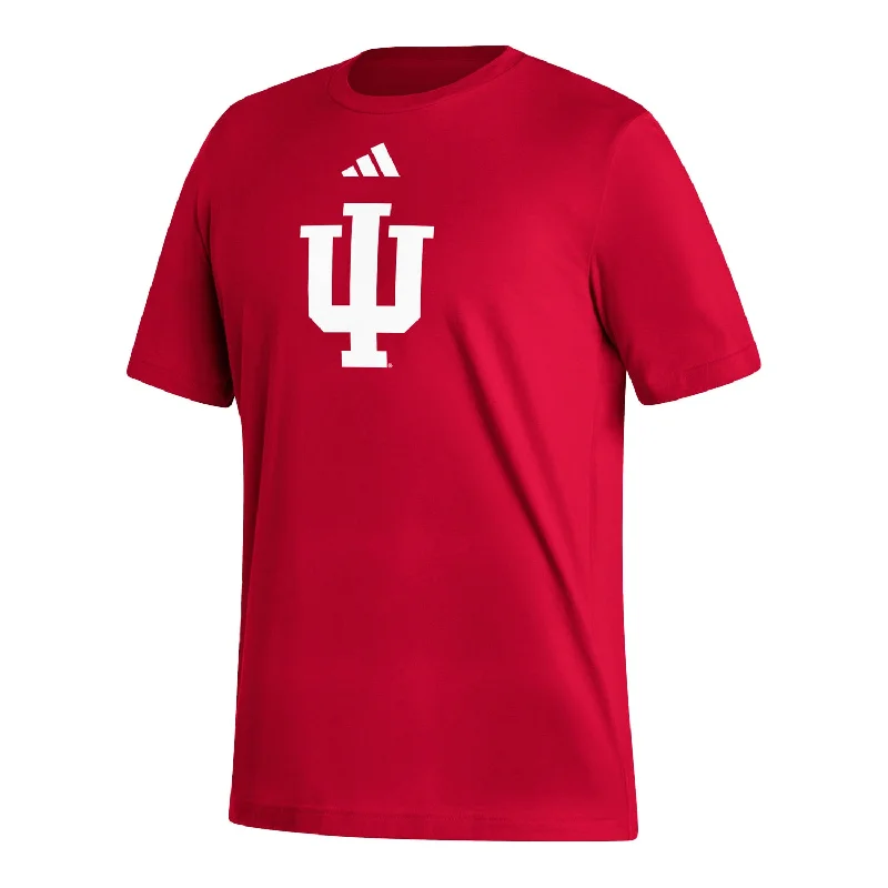 Embroidered Women T Shirt with Intricate DetailsIndiana Hoosiers Adidas Fresh Logo Crimson T-Shirt