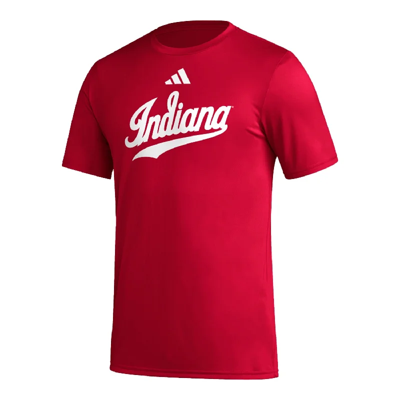 Plus Size Women T Shirt for a Comfortable and Flattering FitIndiana Hoosiers Adidas Pre-Game Script Crimson T-Shirt