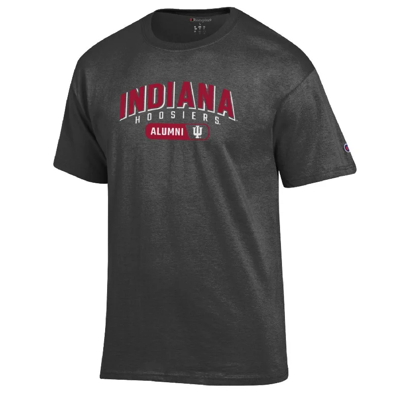 Ringer T Shirt Women with Retro - Inspired StripesIndiana Hoosiers Alumni Grey T-Shirt