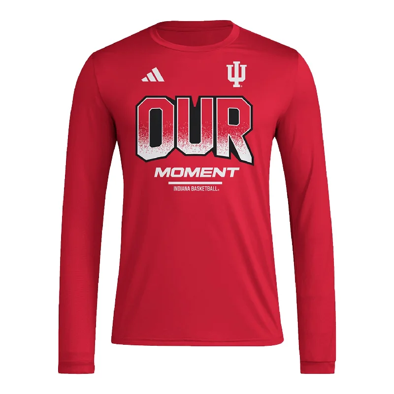 Plus Size Women T Shirt for a Comfortable and Flattering FitIndiana Hoosiers Adidas Our Moment Bench Long Sleeve T-Shirt