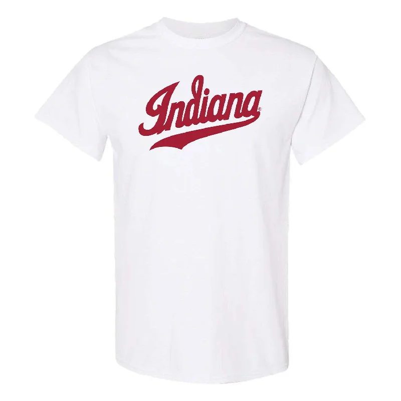 Floral Print Women T Shirt for a Feminine TouchIndiana Hoosiers Script White T-Shirt