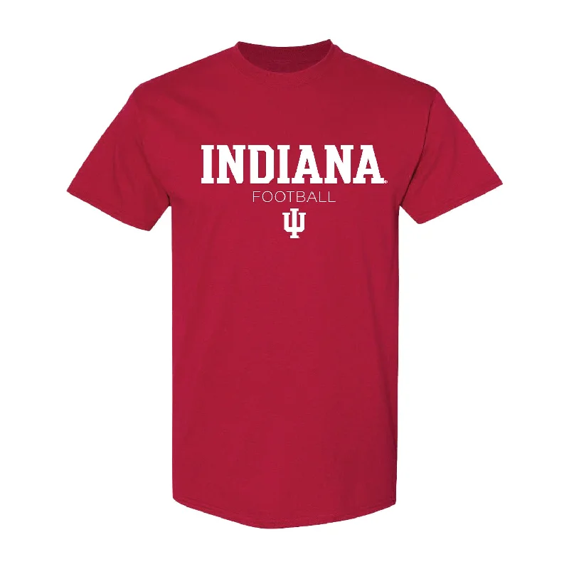 Embroidered Women T Shirt with Intricate DetailsIndiana Hoosiers Football Crimson T-Shirt