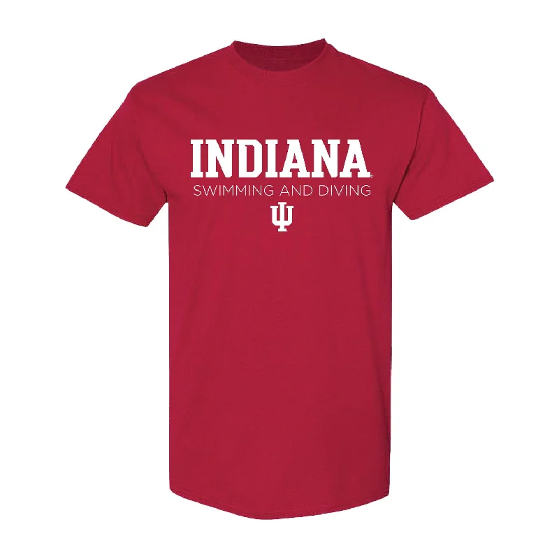 Puff Sleeve Women T Shirt for a Fashion - Forward LookIndiana Hoosiers Swimming & Diving Crimson T-Shirt