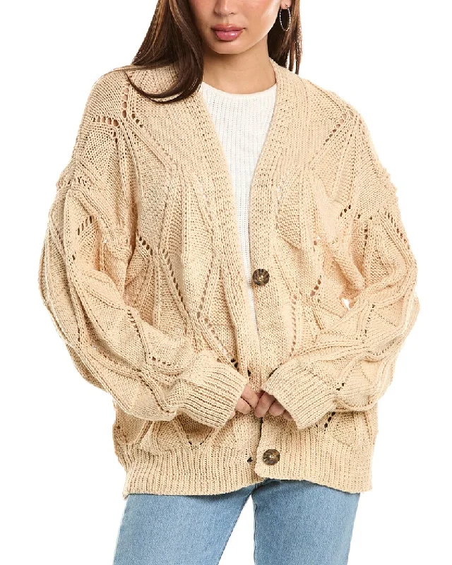 oversized women cardigan for a trendy and cozy lookMaronie Pointelle Cardigan