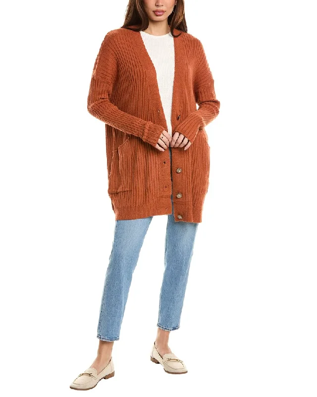 open front women cardigan for easy stylingMaronie Rib Oversized Cardigan