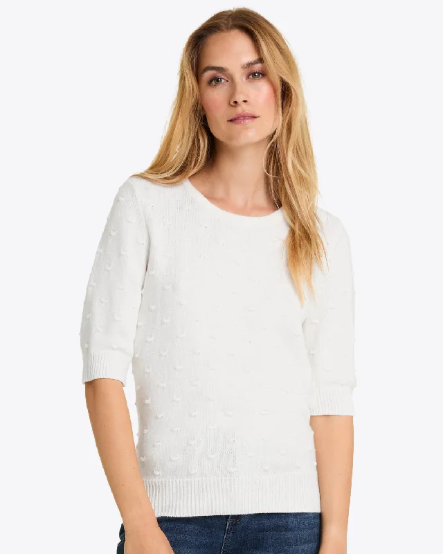 Short Sleeve Popcorn Sweater