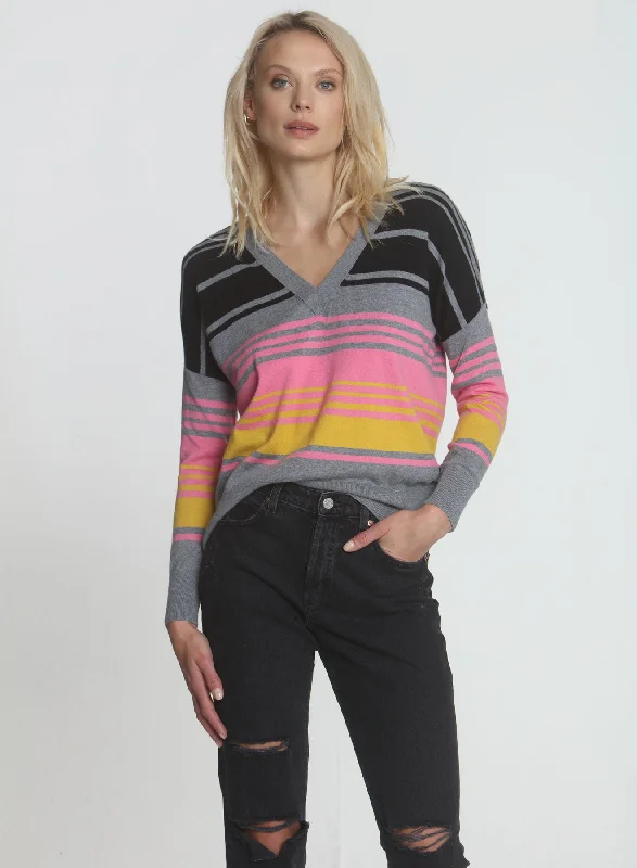 Sunrise Stripe Vee - Pink Multi