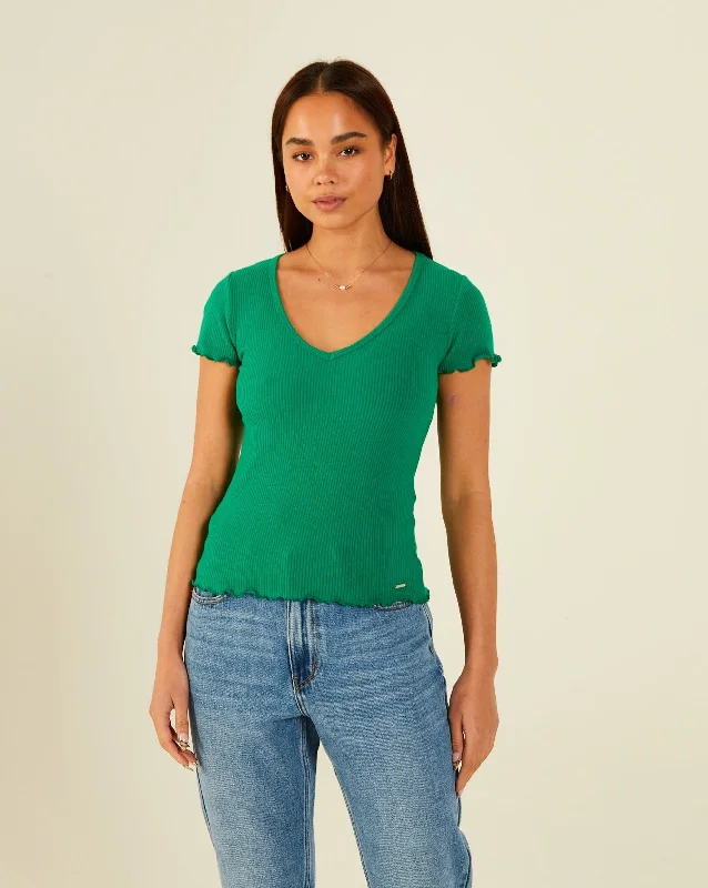 Puff Sleeve Women T Shirt for a Fashion - Forward LookEste T-Shirt Luscious Green