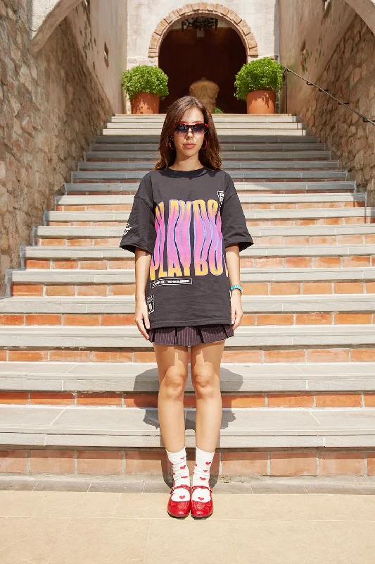 Embroidered Women T Shirt with Intricate DetailsTechnicolor Oversized T-shirt