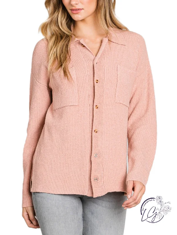 Buttoned Elegance Sweater