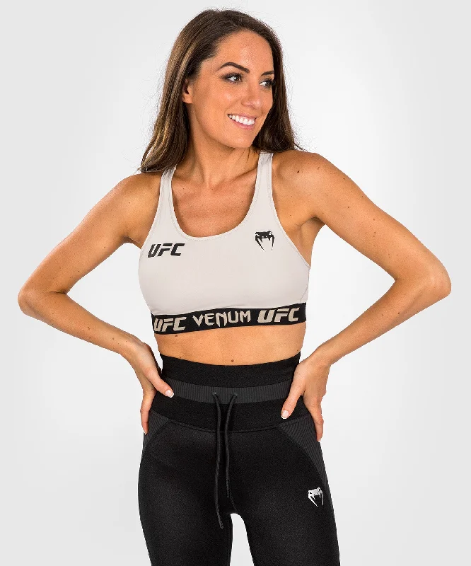 Crop Top Women T Shirt to Pair with High - Waisted BottomsUFC Venum Authentic Fight Week 2.0 Women's Sports Bra - Sand/Black