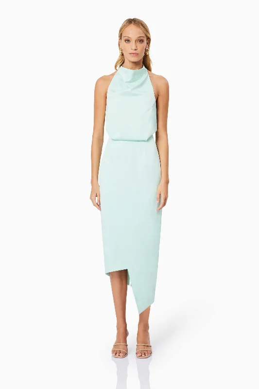 Mermaid - Style Women Dress with a Fitted Silhouette for Special OccasionsAria Midi Cocktail Dress in Green