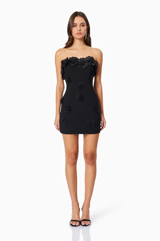 Strapless Women Dress with a Built - in Bra for Comfort and SupportCharlotte Strapless Mini Dress in Black