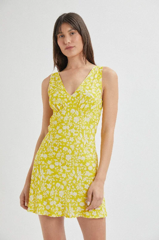 Shift Women Dress with a Simple and Classic Design for Everyday WearEliza Yellow Mini Valerie Floral Mini Dress