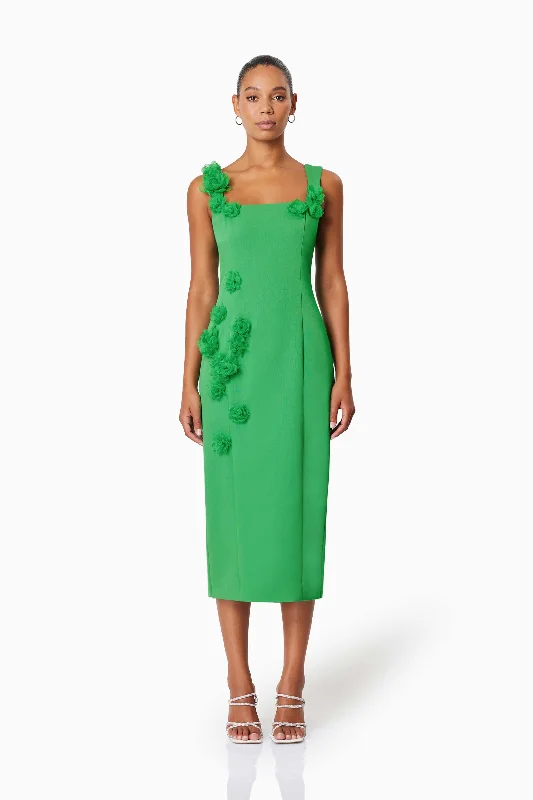 Little Black Women Dress with Sequins for a Glamorous Night OutValeria Eventwear Midi Dress In Green