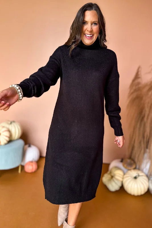 Backless Women Dress for a Sexy and Alluring Look at Evening EventsBlack Turtleneck Sweater Midi Dress