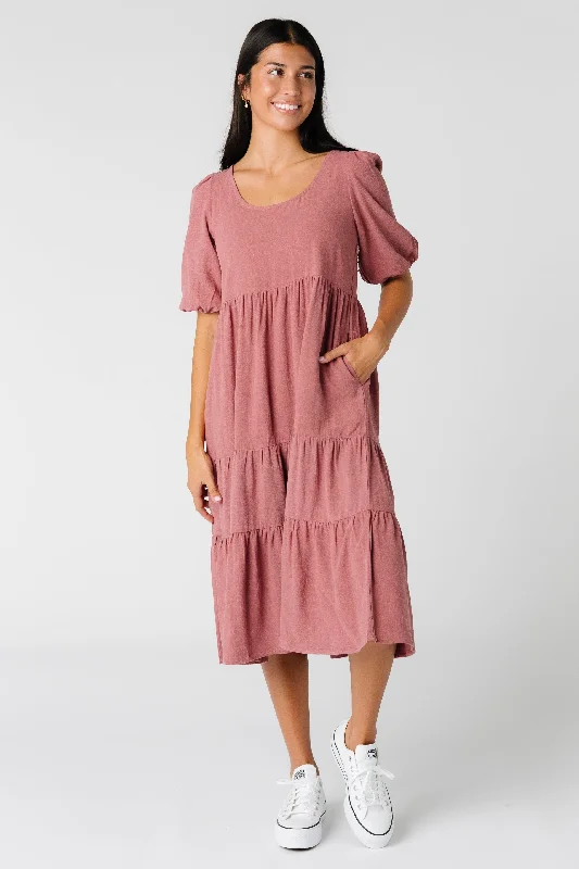 Backless Women Dress for a Sexy and Alluring Look at Evening EventsBrass & Roe Linen Scoop Neck Dress