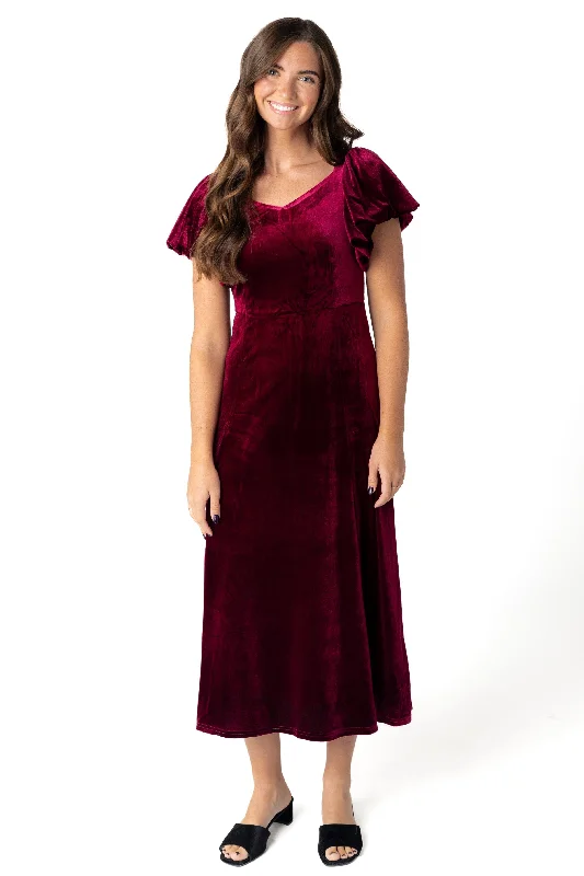 Pleated Women Dress with a Timeless and Elegant TextureBrass & Roe Monaco Velvet Dress