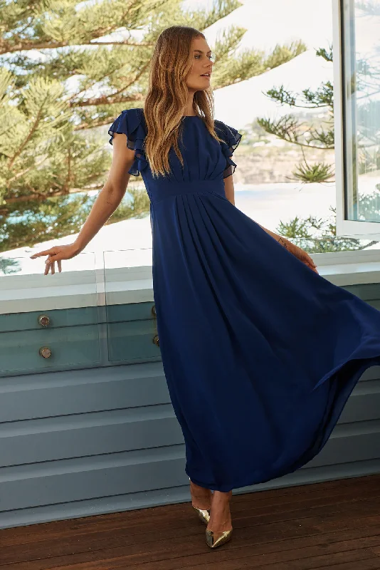 Halter Neck Women Dress to Show Off the Shoulders and NecklineMarvellous Maxi Dress In Navy