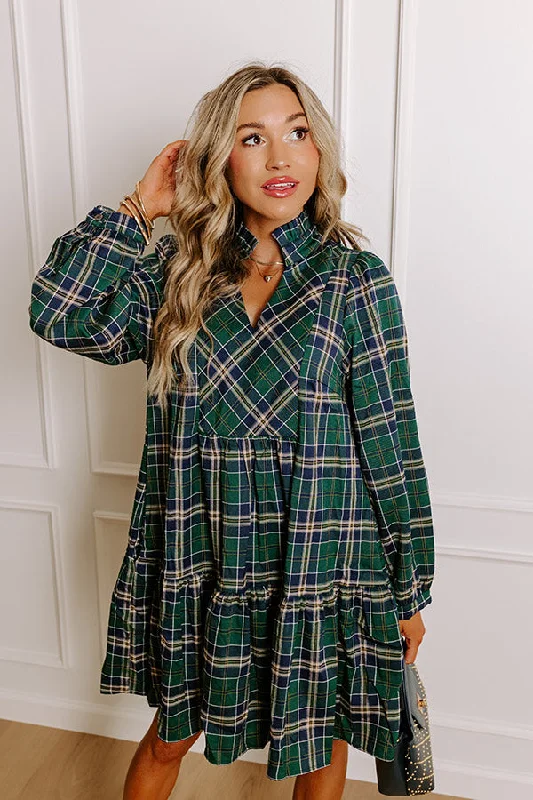 Ruffled Women Dress with Multiple Layers for a Playful and Girly StyleApple Picking Pretty Plaid Mini Dress