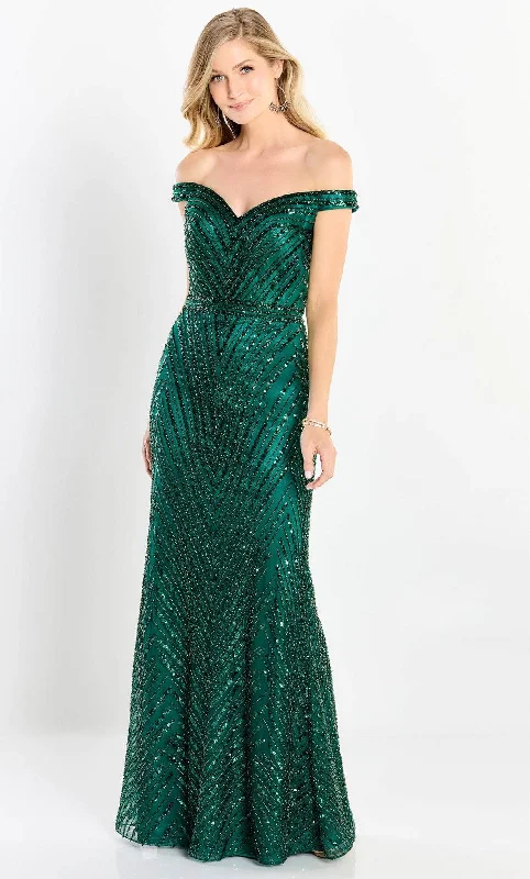 Ball Gown Women Dress with a Full Skirt for a Princess - like LookMontage by Mon Cheri M2215 - Sequined Off Shoulder Gown