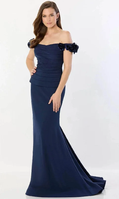 Shift Women Dress with a Simple and Classic Design for Everyday WearMontage by Mon Cheri M2242 - Fitted Bodice Off-Shoulder Prom Gown