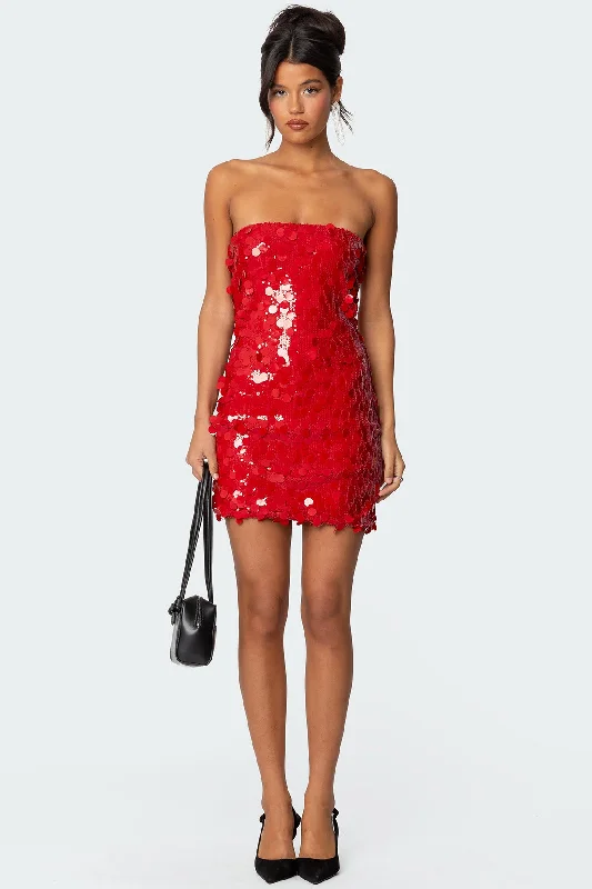 Ruffled Women Dress with Multiple Layers for a Playful and Girly StyleSamba Sequin Strapless Mini Dress