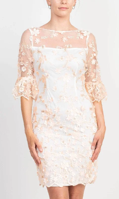 Ruffled Women Dress with Multiple Layers for a Playful and Girly StyleAdrianna Papell AP1E209447 - Embroidered Petal Cocktail Dress