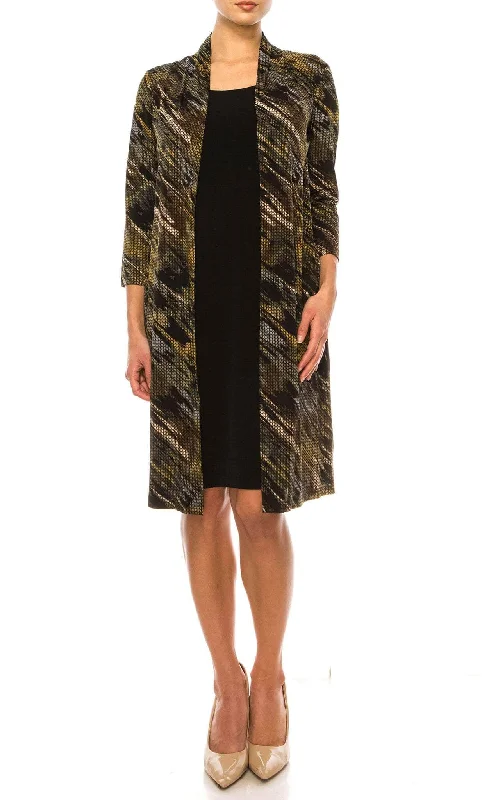 Mermaid - Style Women Dress with a Fitted Silhouette for Special OccasionsConnected Apparel TGL70975 - Abstract Print Faux Jacket Dress