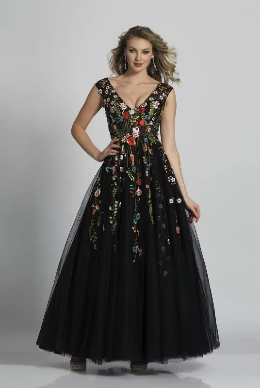 Halter Neck Women Dress to Show Off the Shoulders and NecklineDave & Johnny - A5703 V Neck Floral Evening Dress