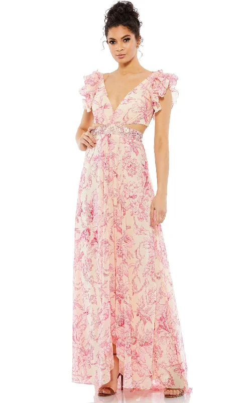 Backless Women Dress for a Sexy and Alluring Look at Evening EventsMac Duggal 9161 - Floral Ruffled Formal Dress