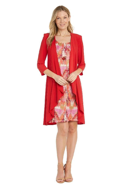 Long - Sleeve Women Dress in Velvet for a Luxurious Winter LookR&M Richards 1204P Short Petite Patterned Jacket Dress