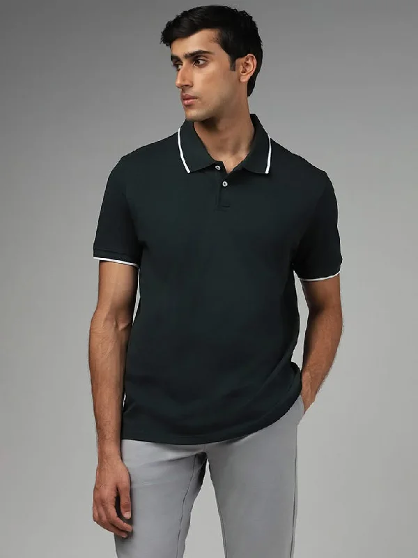 Ascot Emerald Green Cotton Relaxed-Fit Polo T-Shirt