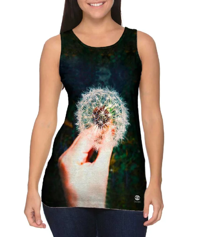 Square Neck Women's Organic Cotton Tank Tops in Earth TonesJust Blow Dandelion