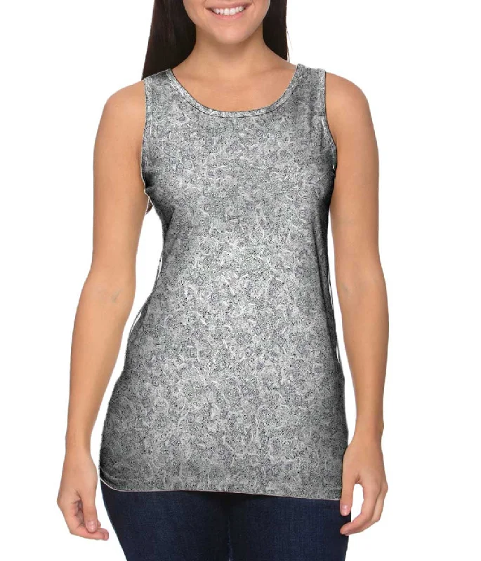 Women's Spaghetti Strap Tank Tops with Geometric PatternsJust Engaged Bling White Gold